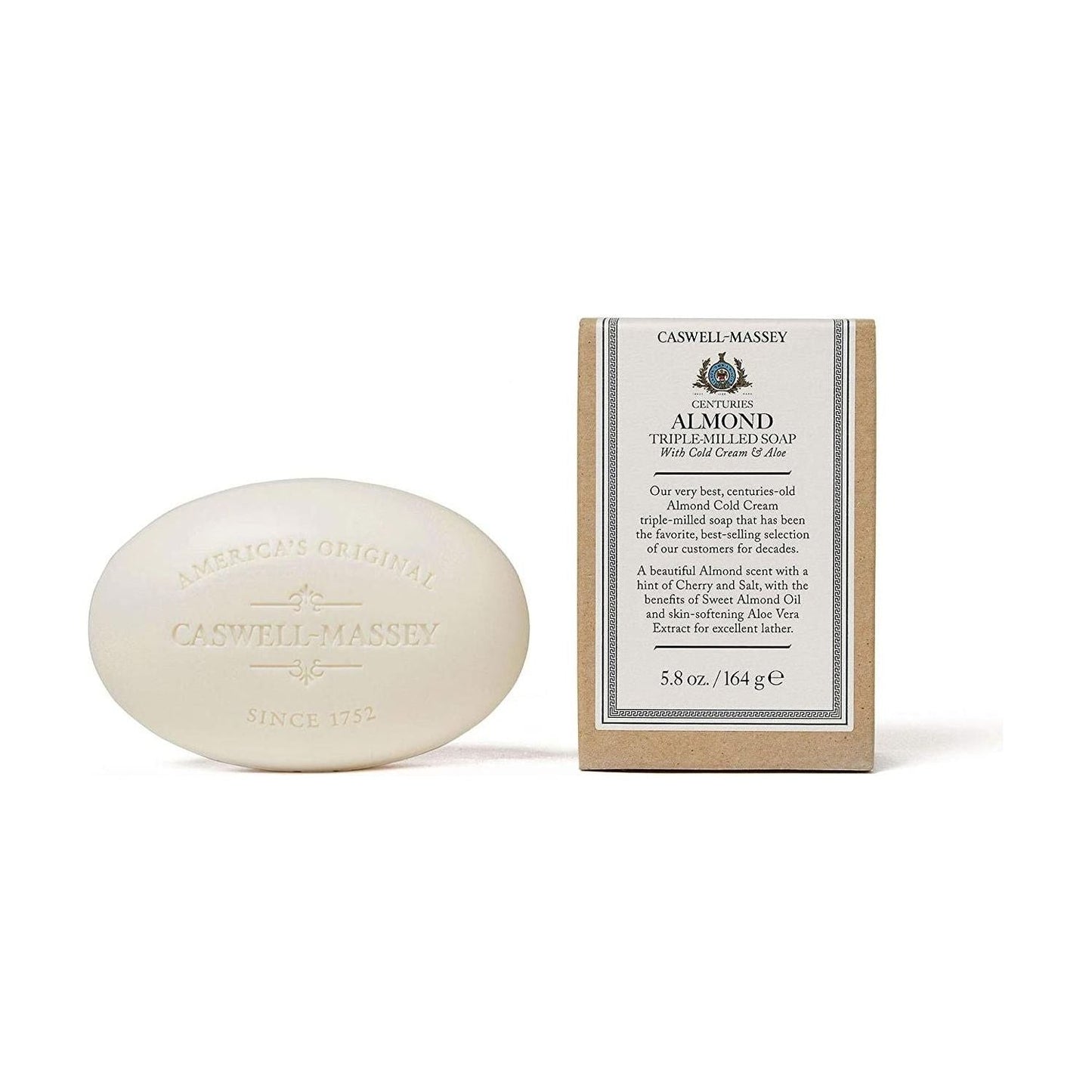 Pasteur Pharmacy Caswell-Massey Centuries triple-milled verbena bar soap, 5.8 oz collection, with embossed design and fresh scent