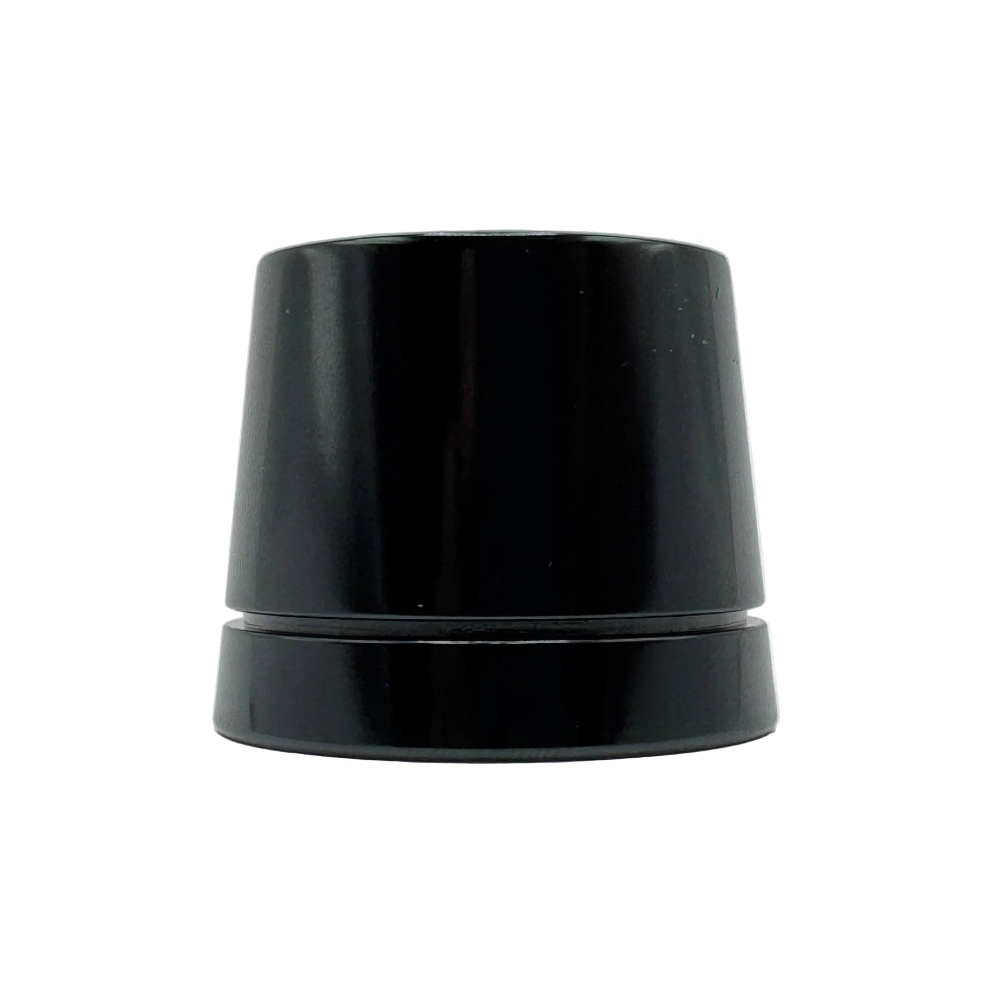 Gunmetal stainless steel safety razor stand with a sleek base design, ideal for organizing and displaying safety razors.
