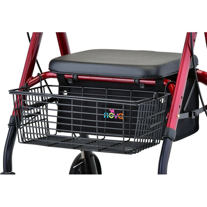 Mobility Nova DS rollator basket by Pasteur Pharmacy, attached to a rollator for carrying personal items.
