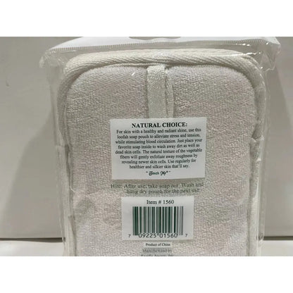 Touch Me Loofah Terry Soap Pouch bath accessory from Pasteur Pharmacy, showing a soft loofah pouch for gentle exfoliation.