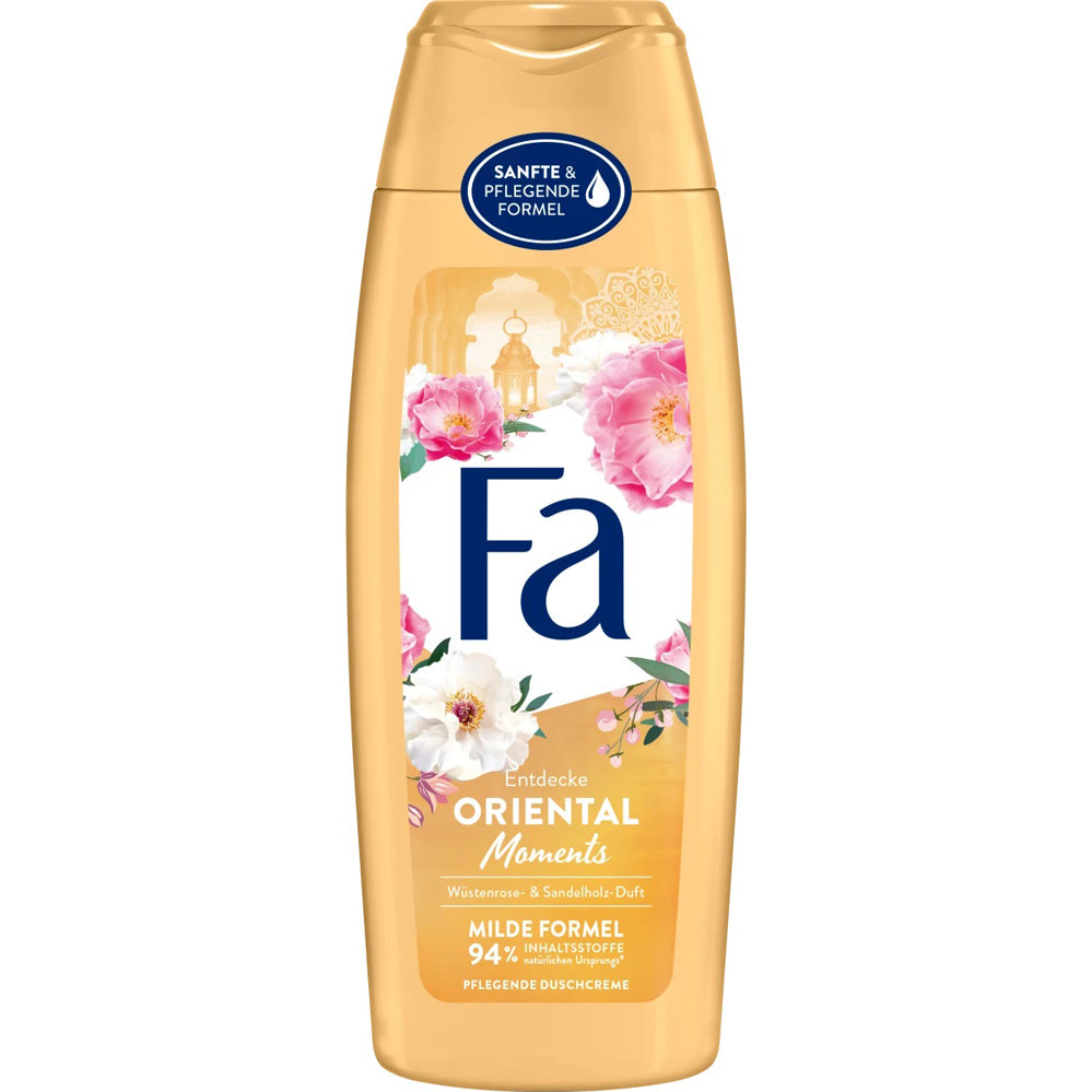 Fa Oriental Moments Shower Gel in 250ml bottle, Pasteur Pharmacy bath and body product with floral and oriental fragrance.