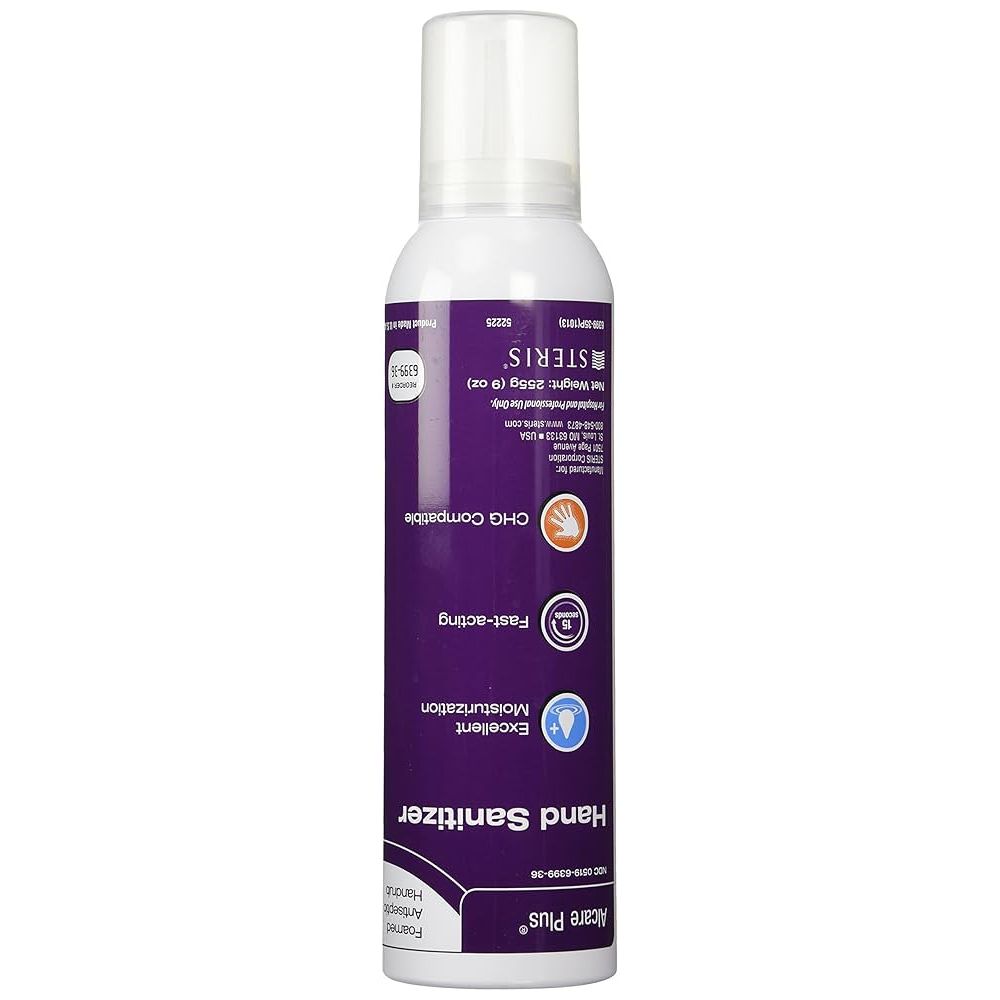 Foaming alcohol hand sanitizer in a 9 oz pump bottle by Pasteur Pharmacy, shown in a case of 24 bottles for bath and body use.