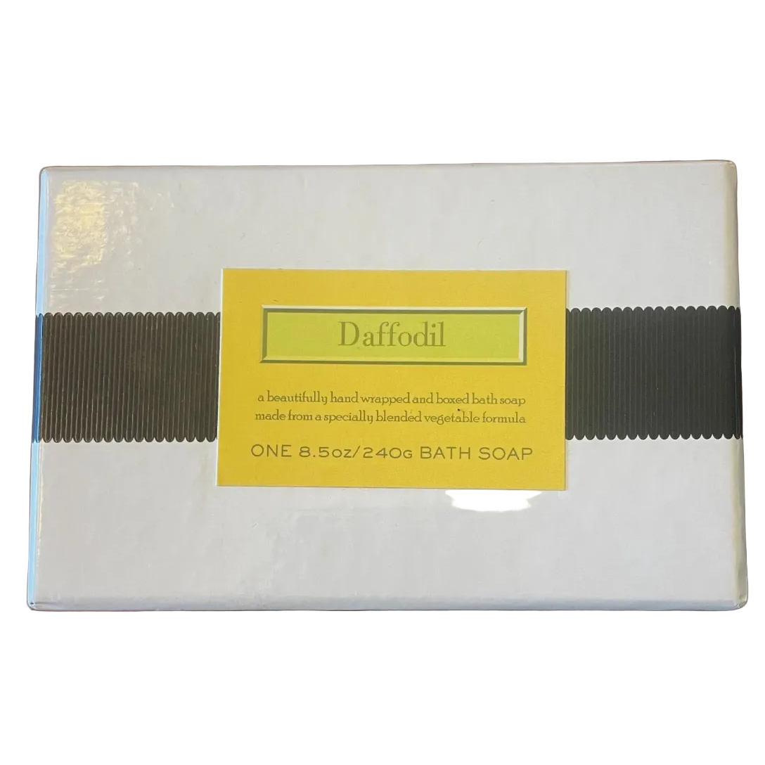 Lafco New York Daffodil Bath Soap 8.5oz in a clear container, featuring a floral label, designed for luxurious bath and body care.