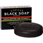 Madina African Black Soap with Cocoa Butter and Vitamin E in a 3.5 oz bottle, suitable for bath and body care.