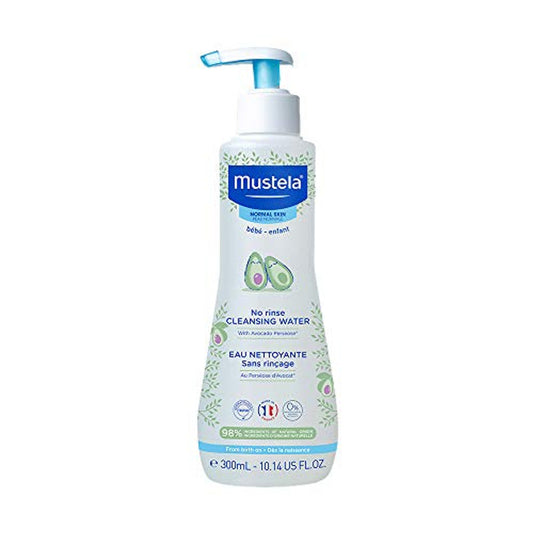 Mustela No Rinse Cleansing Baby Micellar Water in 10.14 oz bottle, gentle bath and body product for babies, by Pasteur Pharmacy