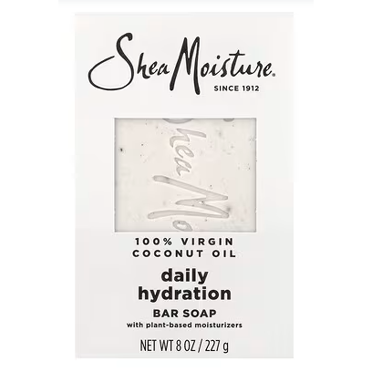 Shea Moisture Virgin Coconut Oil Butter Bar Soap for bath and body care, shown in a natural soap bar form.