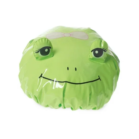 Frog-themed Spa Sister novelty shower cap from Pasteur Pharmacy, made of waterproof material for bath and shower use.