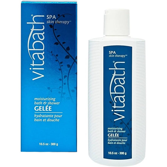 Vitabath Spa Skin Therapy moisturizing bath and shower gel in 10.5 oz bottle, designed for nourishing skin.