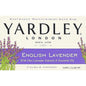 Four Yardley London English Lavender bar soaps with essential oils, 4 oz each, shown in a multi-pack for bath and body use.
