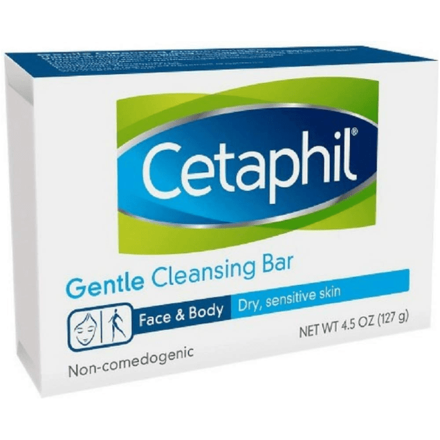 Cetaphil Gentle Cleansing Bar hypoallergenic bath soap, 4.5 oz, gentle skincare for sensitive skin, natural cleansing product