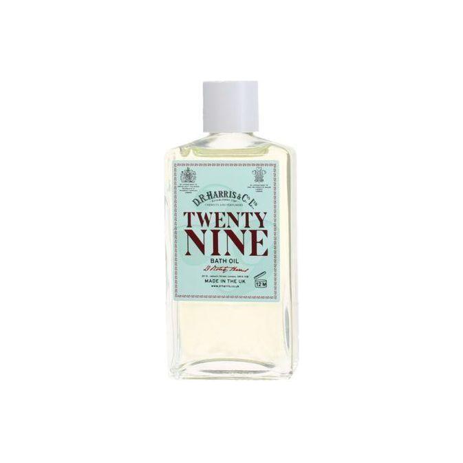 D. R. Harris & Co Twenty Nine Bath Oil in 100ml bottle, natural bath oil with soothing ingredients, from Pasteur Pharmacy.