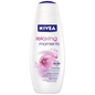 Nivea Relaxing Moments Cremebad 750ml bath product bottle with soothing label and bottle cap, designed for relaxing bath experience.