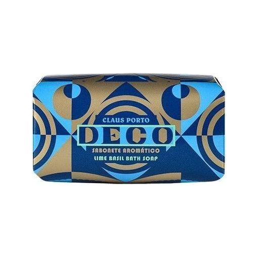 Claus Porto Deco Lime Basil Bath Soap by Pasteur Pharmacy, 5.3 oz, featuring fresh lime and basil scent, creamy soap bar.
