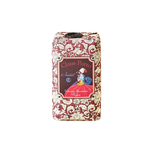 Claus Porto Smart Rosa bath soap 150g with pink rose scent in elegant packaging, designed for gentle cleansing and fragrance.