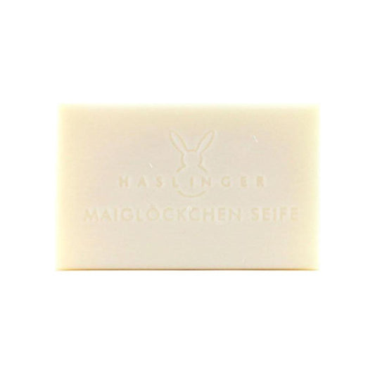 Haslinger Lily of the Valley bath soap by Pasteur Pharmacy, 100g, with a floral soap bar and elegant packaging.