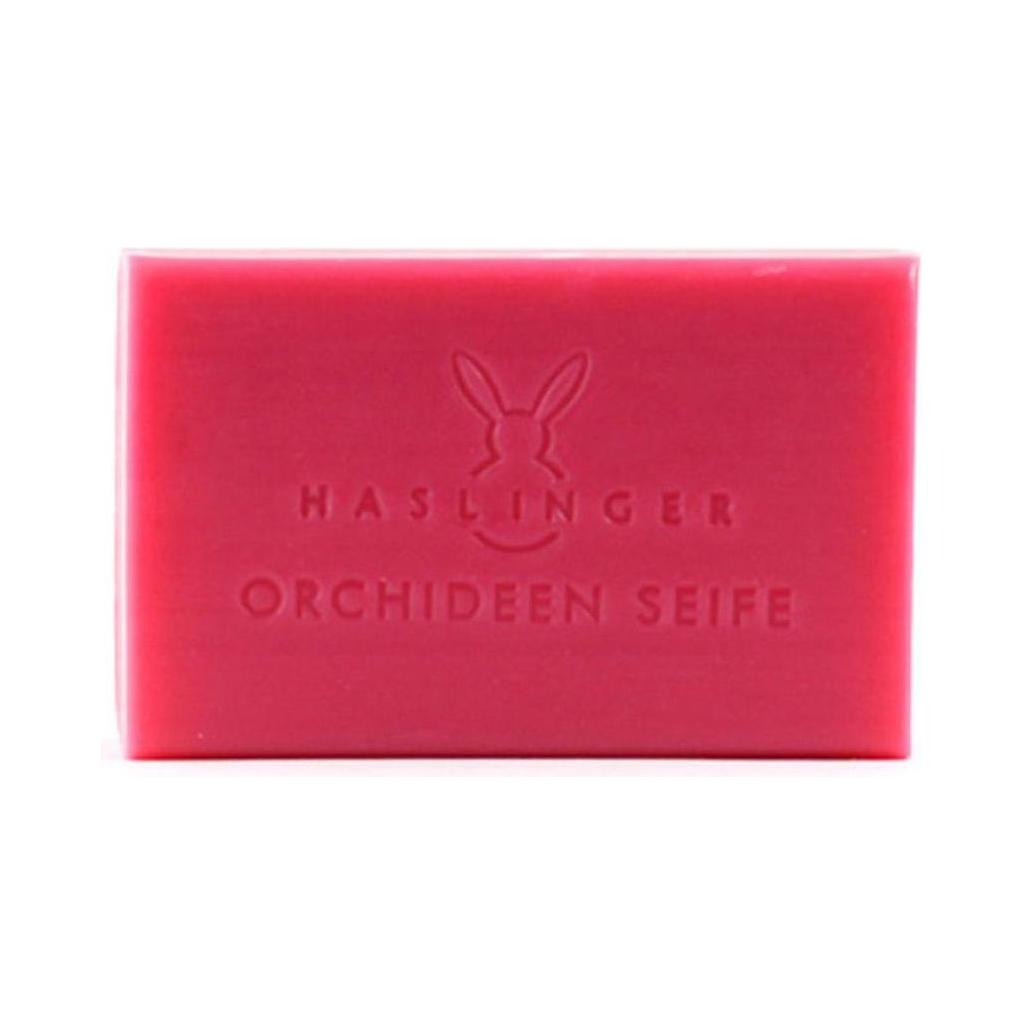 Haslinger Orchids Bath Soap by Pasteur Pharmacy, 100g, natural orchid-scented soap with floral design visible in the image.