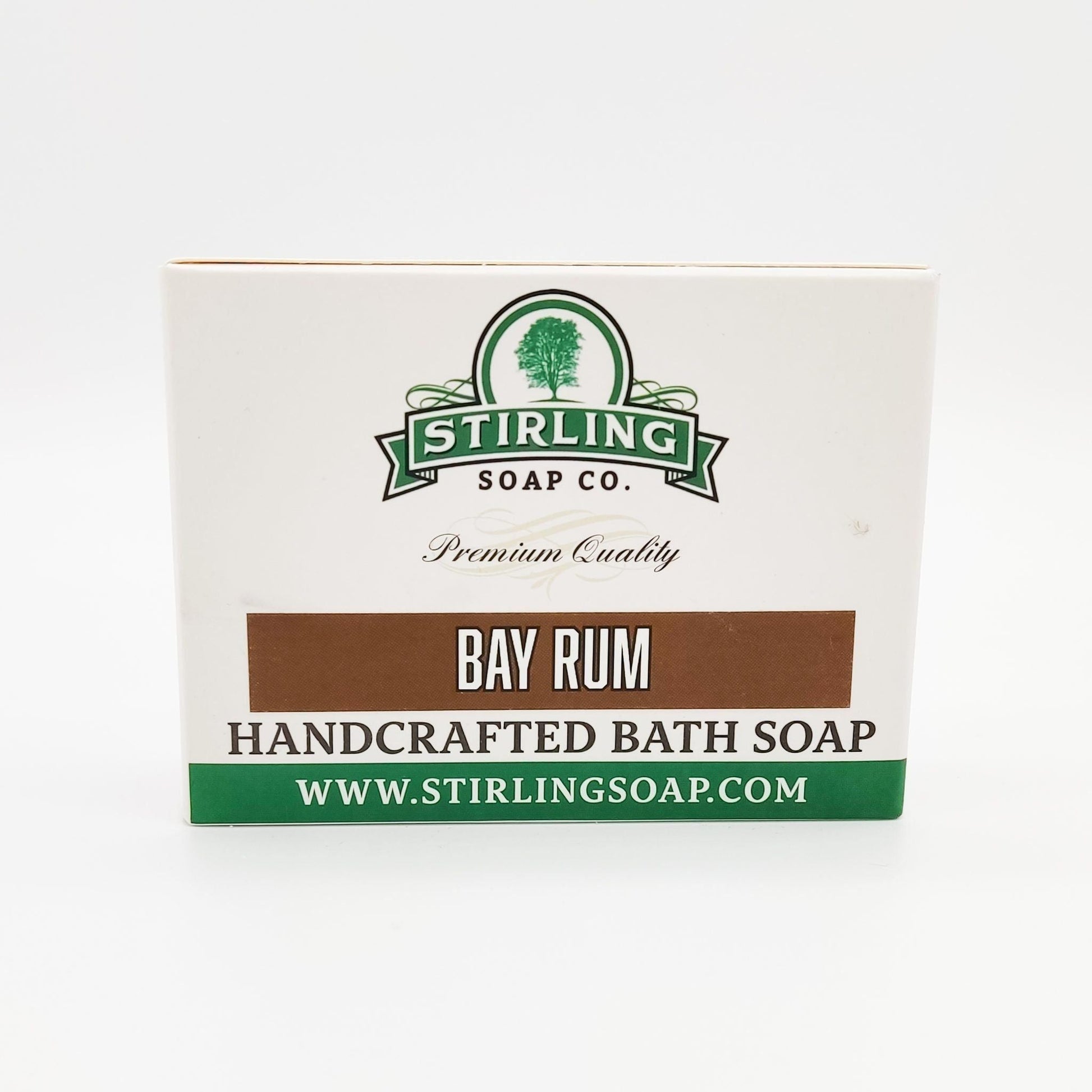 Stirling Soap Co. Bay Rum Bath Soap in a 5.5 oz bar, natural soap with bay rum scent, from Pasteur Pharmacy.