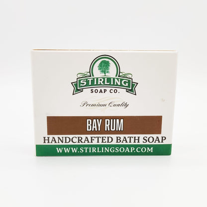 Stirling Soap Co. Bay Rum Bath Soap in a 5.5 oz bar, natural soap with bay rum scent, from Pasteur Pharmacy.