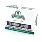Bergamot Lavender Bath Soap by Stirling Soap Co. in a 5.5 oz bar, with a purple and white soap, showcasing natural ingredients.
