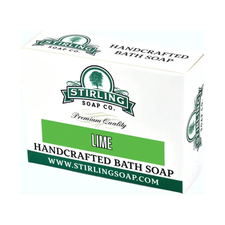 Stirling Soap Co. Lime Bath Soap in a 5.5 oz bar, natural green soap with fresh lime scent, designed for cleansing and refreshing skin.