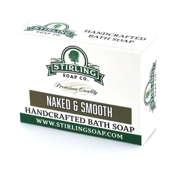 Pasteur Pharmacy Naked & Smooth Bath Soap by Stirling Soap Co., 5.5 oz bar with natural ingredients and clean design.