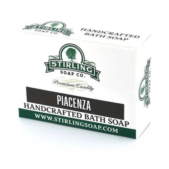 Stirling Soap Co. Piacenza Bath Soap in 5.5 oz, creamy soap bar with elegant packaging, ideal for luxurious bath routines