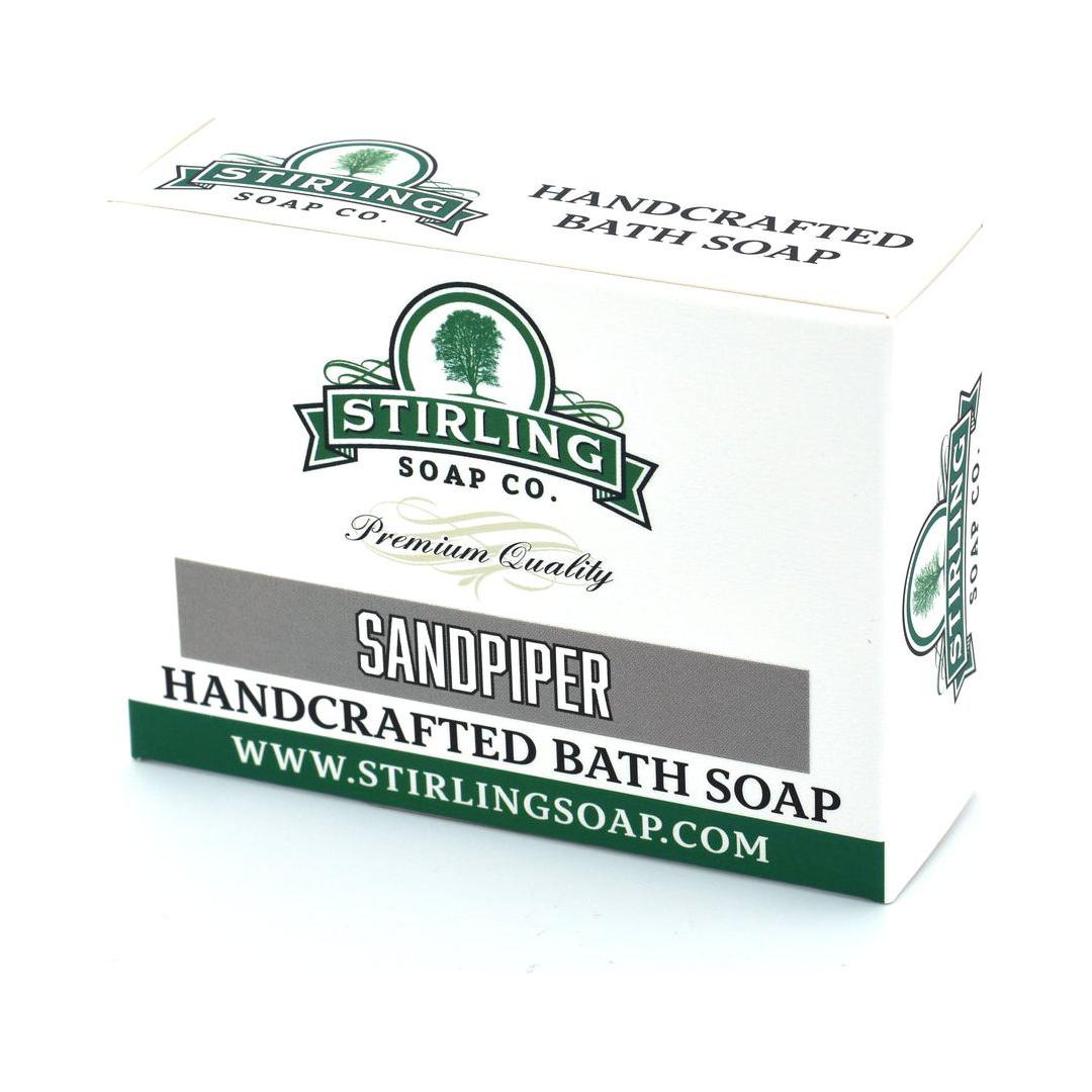 Sandpiper Bath Soap by Stirling Soap Co. in 5.5 oz bar, featuring natural ingredients and a soothing scent.