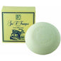 Geo. F. Trumper bath soap collection featuring 150g bars with lime extract, displayed in a natural setting.