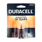 Duracell Coppertop AAA alkaline batteries, small cylindrical batteries for household devices, branded by Pasteur Pharmacy