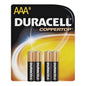 Duracell Power Boost CopperTop AAA alkaline batteries, brand new, with silver and copper-colored tops, ideal for portable devices