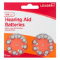 Leader Hearing Aid Batteries A13, 1.4V, 16-pack from Pasteur Pharmacy, showing the batteries in their packaging.