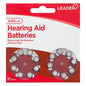 Leader Hearing Aid Batteries A312, 1.4V, 16-pack by Pasteur Pharmacy, showing individual batteries in blister pack.