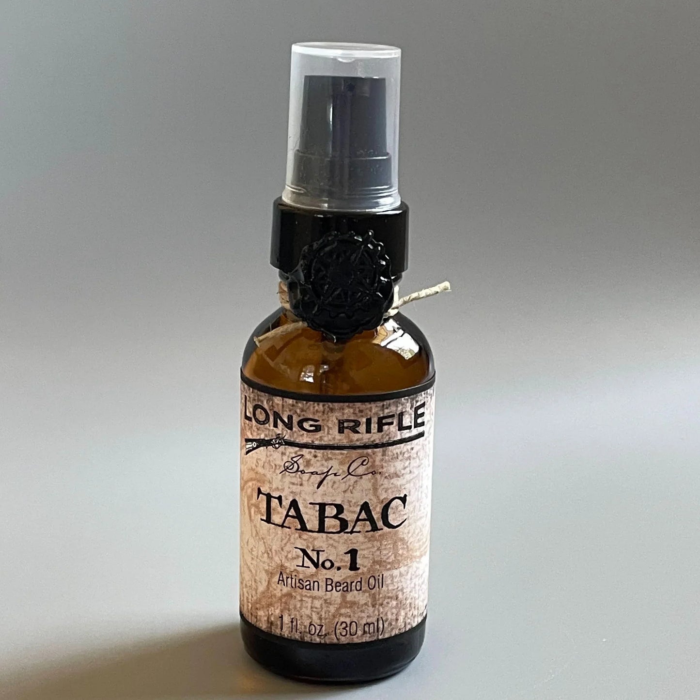 Long Rifle Soap Co. Tabac No.1 beard balm and oil collection featuring 3 oz jars, natural grooming for beards and facial hair.