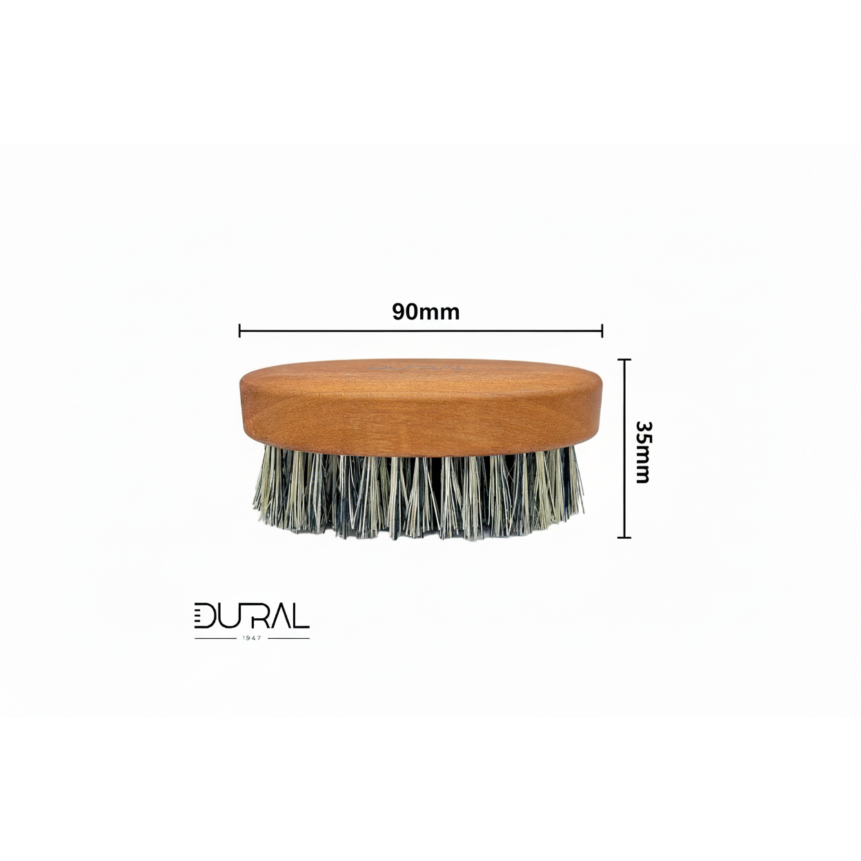 Dural Pear Wood Beard Brush by Pasteur Pharmacy with 7 rows of pure Tampico fiber, designed for grooming beards.