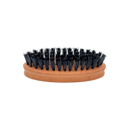Dural Pear wood beard brush with soft natural bristles, designed for gentle beard grooming and styling.
