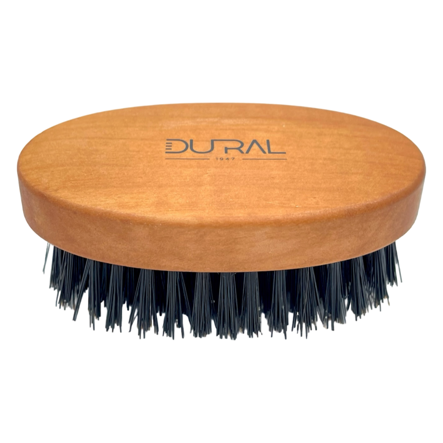 Dural Pear wood beard brush with wild boar bristles, natural wood handle for grooming and detangling facial hair.