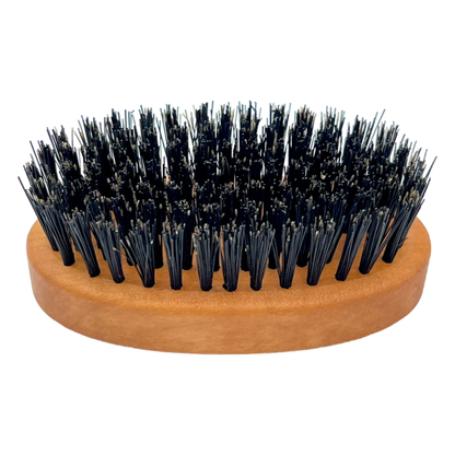 Dural Pear wood beard brush with wild boar bristles by Pasteur Pharmacy, designed for grooming and styling facial hair.