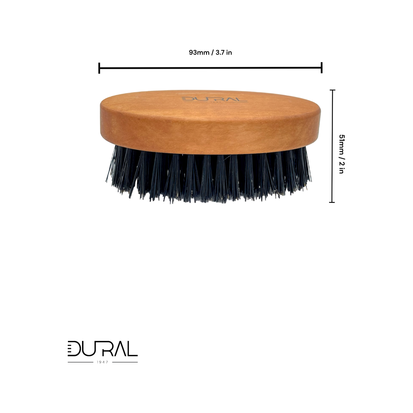 Dural Pear wood beard brush from Pasteur Pharmacy with wild boar bristles for grooming and styling facial hair.