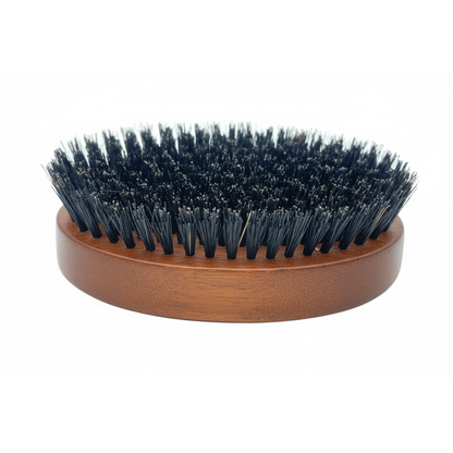 Dural Pear Wood XL soft beard brush with wild boar bristles, 113mm, for gentle beard grooming and styling.