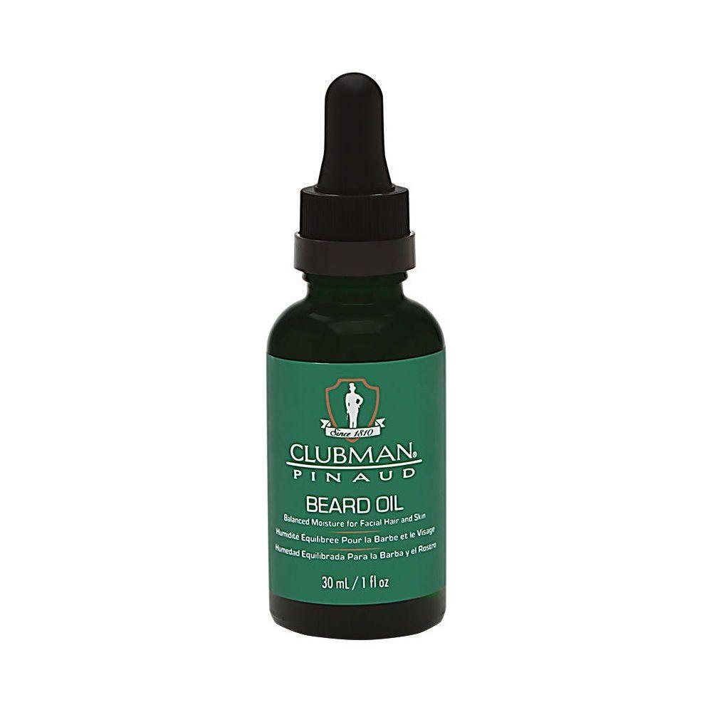 Clubman beard conditioners and oils in a 1 oz bottle, natural grooming product for beard care by Pasteur Pharmacy.