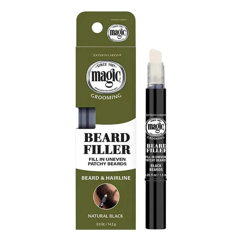 Pasteur Pharmacy Magic Grooming Beard Filler in Natural Black, 1.5ml, showing the tube and applicator for beard enhancement.