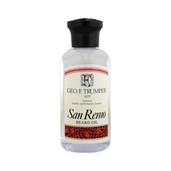 Geo. F. Trumper San Remo Beard Oil in 100ml bottle, natural grooming product for beards, by Pasteur Pharmacy.