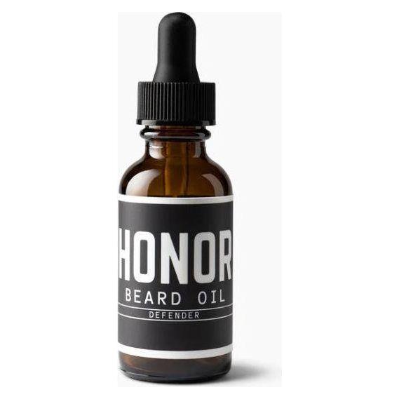 Honor Initiative Defender Beard Oil by Pasteur Pharmacy in a 1 oz bottle, designed to condition and soften beards.