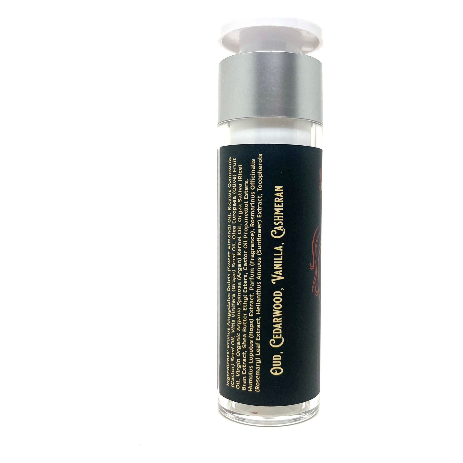 Wholly Kaw Black Beard Oil in 1.69 fl oz bottle, nourishing beard care product from Pasteur Pharmacy with natural ingredients.