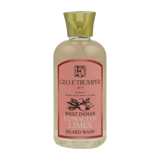 Geo. F. Trumper West Indian Extract of Limes Beard Wash in a 200ml bottle, natural beard cleansing product by Pasteur Pharmacy.