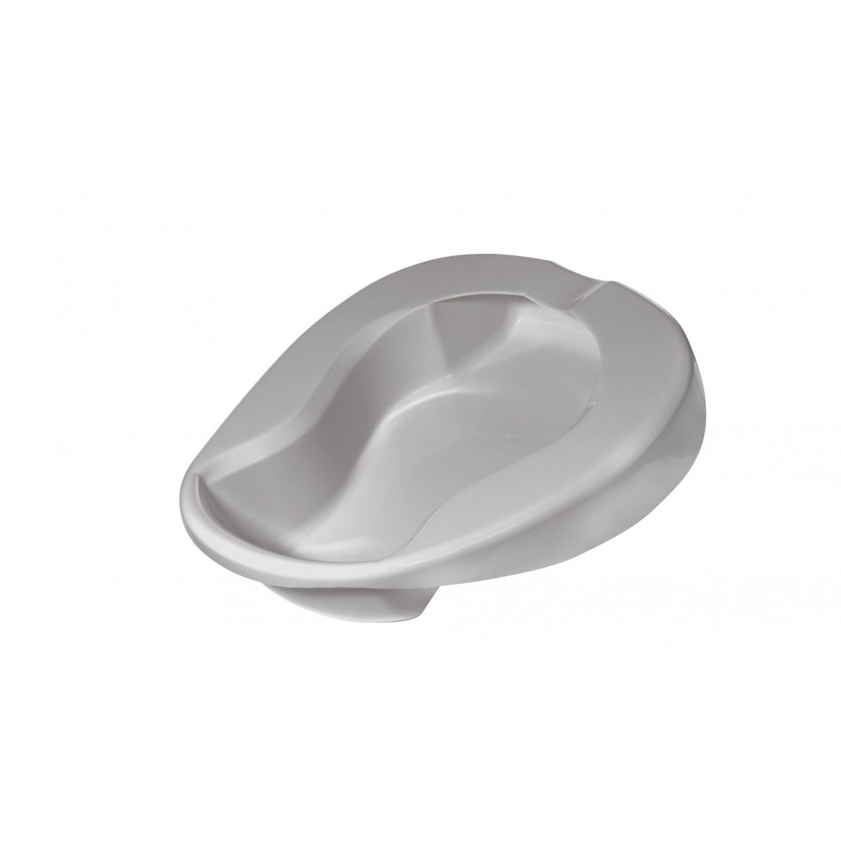 Drive Medical contoured bed pan for comfortable use, shown in a clean, medical-grade design suitable for healthcare settings.