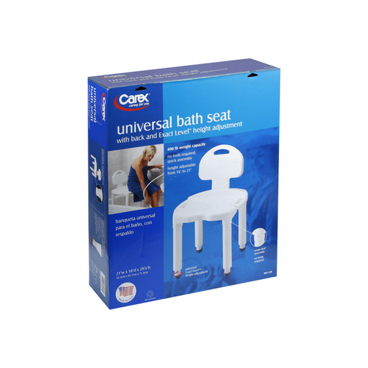 Carex Universal Bath Bench with Back by Pasteur Pharmacy, lightweight and easy to assemble for safe, comfortable bathing.