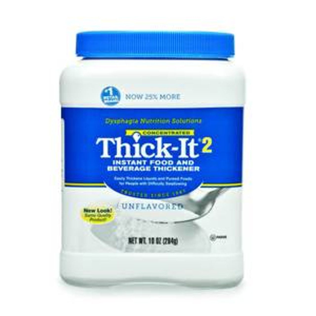 Pasteur Pharmacy Thick-It concentrated instant food and beverage thickener in 10 oz container, used for thickening drinks and soups.