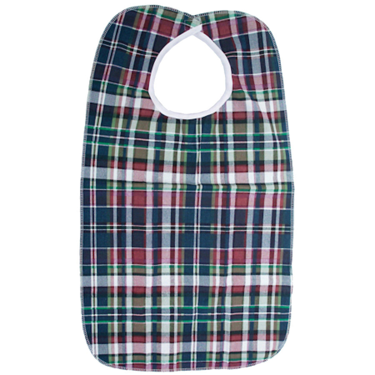 Deluxe patient bib from Essential Medical Supply by Pasteur Pharmacy, waterproof fabric with adjustable neck closure for medical use.