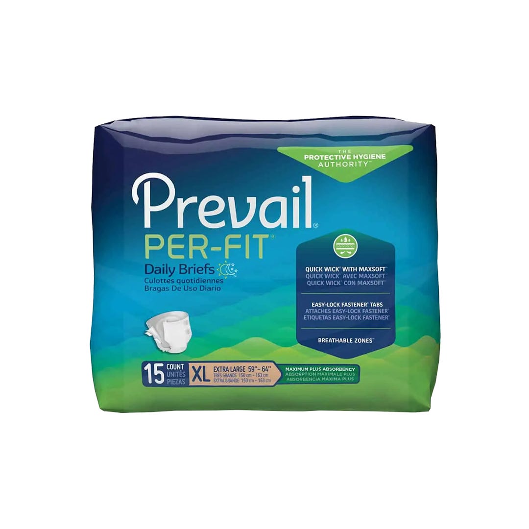 X-large Per-Fit® Maximum Plus adult incontinence briefs in case of 4, designed for discreet, comfortable protection.